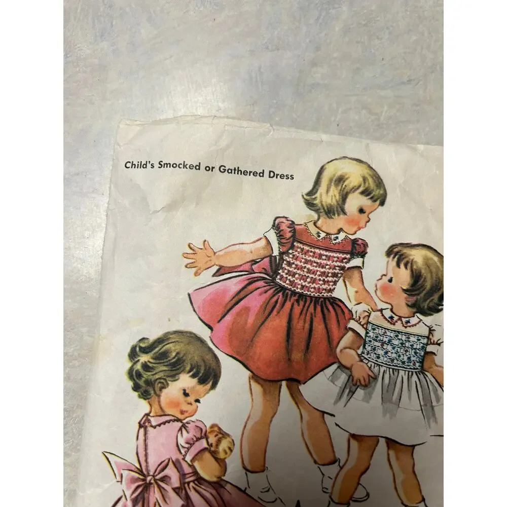 Vintage‎ 1958 McCalls Pattern #2245 Girl's Smocked dress Size 6